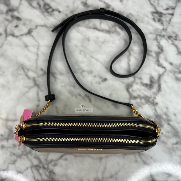 Kate Spade Morgan Double Zip Leather Dome Crossbody In Cafe Mocha Multi - Picture 6 of 13